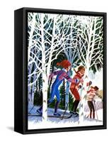 Cross-Country Skiing - Jack & Jill-Beth and Joe Krush-Framed Stretched Canvas