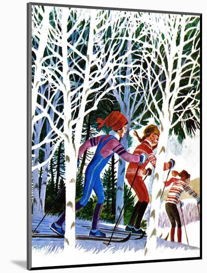 Cross-Country Skiing - Jack & Jill-Beth and Joe Krush-Mounted Giclee Print