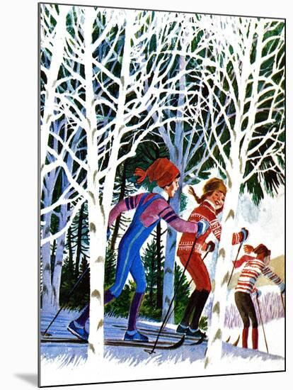 Cross-Country Skiing - Jack & Jill-Beth and Joe Krush-Mounted Giclee Print