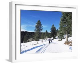 Cross Country Skiing, Lone Mountain, Montana, Western Area, Yellowstone, USA-Alison Wright-Framed Photographic Print