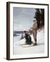 Cross Country Skiing (Oil on Canvas)-Axel Hjalmar Ender-Framed Giclee Print