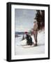 Cross Country Skiing (Oil on Canvas)-Axel Hjalmar Ender-Framed Giclee Print