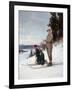 Cross Country Skiing (Oil on Canvas)-Axel Hjalmar Ender-Framed Giclee Print