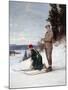 Cross Country Skiing (Oil on Canvas)-Axel Hjalmar Ender-Mounted Giclee Print