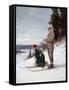 Cross Country Skiing (Oil on Canvas)-Axel Hjalmar Ender-Framed Stretched Canvas