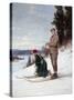 Cross Country Skiing (Oil on Canvas)-Axel Hjalmar Ender-Stretched Canvas