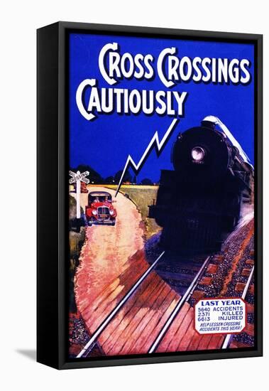 Cross Crossing Cautiously-null-Framed Stretched Canvas