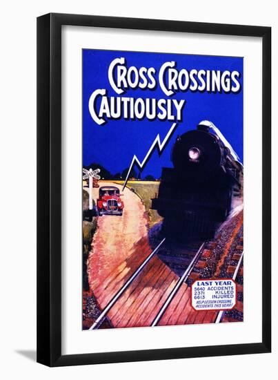 Cross Crossing Cautiously-null-Framed Giclee Print