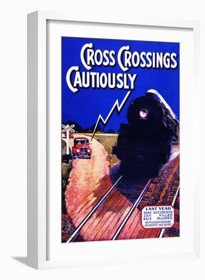 Cross Crossing Cautiously-null-Framed Giclee Print