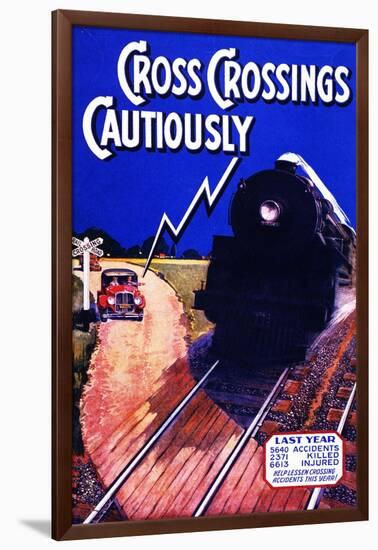 Cross Crossing Cautiously-null-Framed Giclee Print