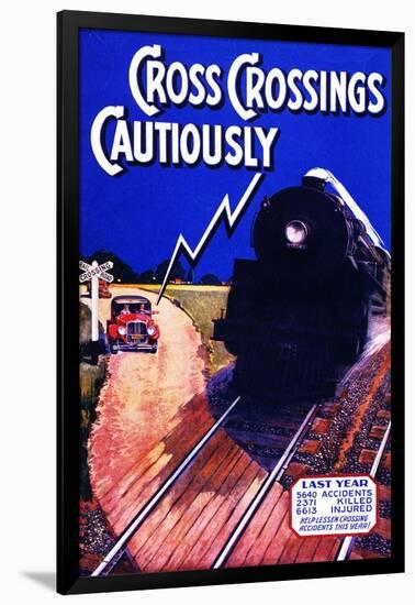 Cross Crossing Cautiously-null-Framed Giclee Print