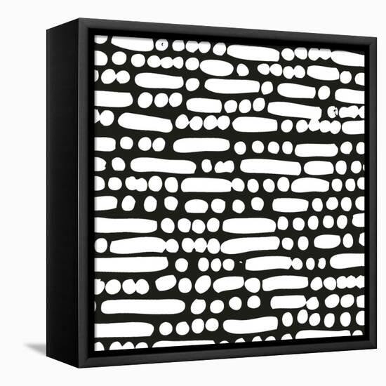 Cross Current Square Up III BW-Cheryl Warrick-Framed Stretched Canvas