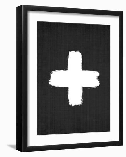 Cross On Black-LILA X LOLA-Framed Art Print