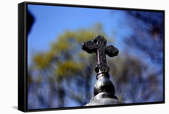 Cross on Fence SoHo NYC-null-Framed Stretched Canvas