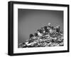 Cross on Top of Sandia Mountain Boulder Mound Landscape in Black and White, New Mexico-Kevin Lange-Framed Photographic Print