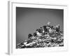 Cross on Top of Sandia Mountain Boulder Mound Landscape in Black and White, New Mexico-Kevin Lange-Framed Photographic Print