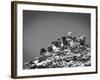 Cross on Top of Sandia Mountain Boulder Mound Landscape in Black and White, New Mexico-Kevin Lange-Framed Photographic Print