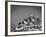 Cross on Top of Sandia Mountain Boulder Mound Landscape in Black and White, New Mexico-Kevin Lange-Framed Photographic Print