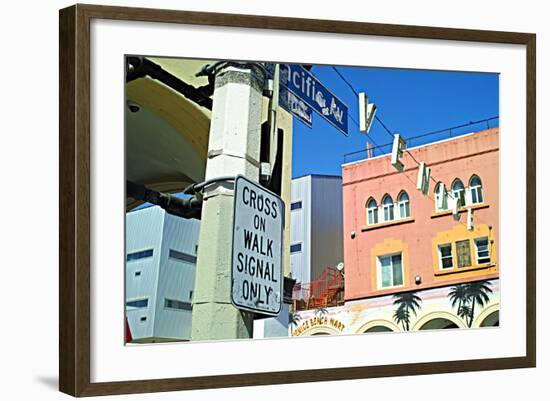 Cross on Walk Signal Only-Steve Ash-Framed Photographic Print