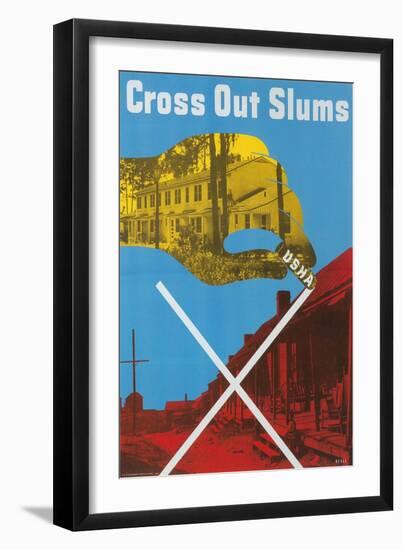 Cross Out Slums-null-Framed Art Print