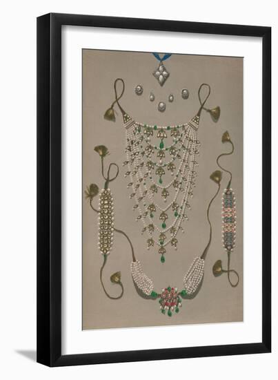 'Cross Pendant Brooches & Earrings, Suite of Indian Ornaments', 1863-Robert Dudley-Framed Giclee Print