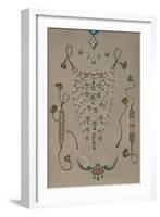 'Cross Pendant Brooches & Earrings, Suite of Indian Ornaments', 1863-Robert Dudley-Framed Giclee Print