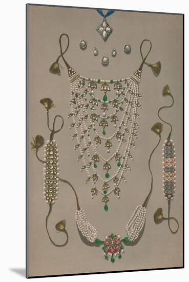 'Cross Pendant Brooches & Earrings, Suite of Indian Ornaments', 1863-Robert Dudley-Mounted Giclee Print