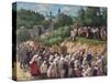 Cross Procession at the Pskovo-Pechersky Dormition Monastery-Nikolai Vasilyevich Kharitonov-Stretched Canvas