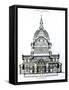 Cross Section, Looking East, of St. Paul's Cathedral-null-Framed Stretched Canvas