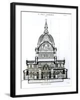 Cross Section, Looking East, of St. Paul's Cathedral-null-Framed Giclee Print