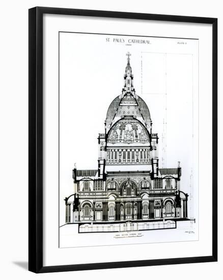 Cross Section, Looking East, of St. Paul's Cathedral-null-Framed Giclee Print