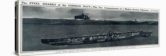 Cross Section of a German Submarine-G.h. Davis-Stretched Canvas