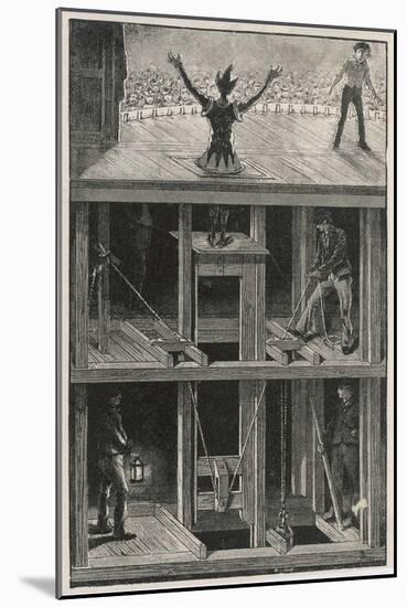 Cross Section of a Stage Which Shows How a Clown "Magically" Appears on Stage During a Pantomime-null-Mounted Art Print