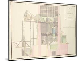 Cross-Section of a Steam Machine to Raise Water from Mines, c.1760-null-Mounted Giclee Print