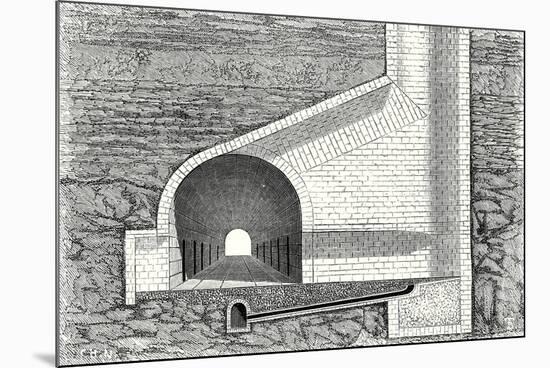 Cross Section of a Tunnel with a Ventilation Shaft-null-Mounted Premium Giclee Print
