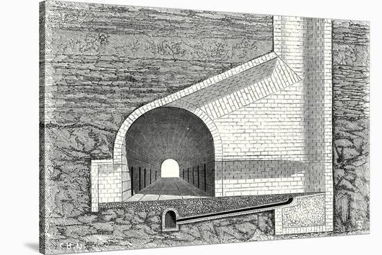 Cross Section of a Tunnel with a Ventilation Shaft-null-Stretched Canvas