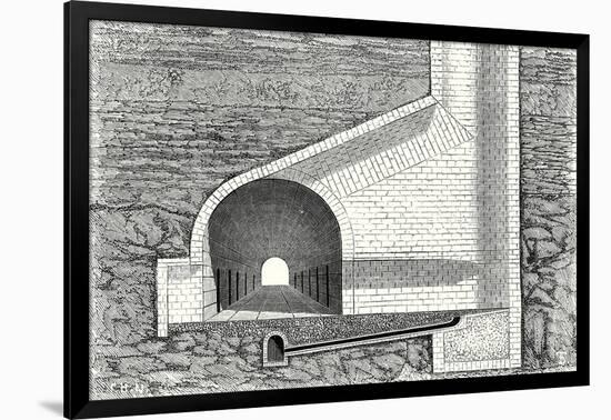 Cross Section of a Tunnel with a Ventilation Shaft-null-Framed Giclee Print