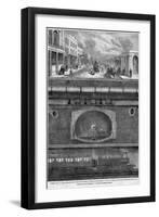 Cross Section of an Underground Tunnel linking Hampstead and Charring Cross, 1865-English School-Framed Giclee Print