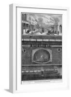 Cross Section of an Underground Tunnel linking Hampstead and Charring Cross, 1865-English School-Framed Giclee Print