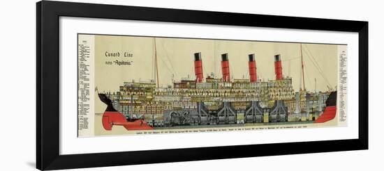 Cross-Section of 'Aquitania' Steamship-null-Framed Photographic Print