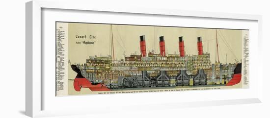 Cross-Section of 'Aquitania' Steamship-null-Framed Photographic Print