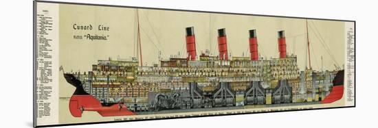 Cross-Section of 'Aquitania' Steamship-null-Mounted Photographic Print