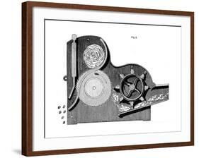 Cross-Section of Eli Whitney's (1765-182) Saw-Gin for Cleaning Cotton, 1865-null-Framed Giclee Print