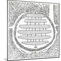 Cross-Section of German Wasp's Nest, Vespidae-null-Mounted Giclee Print