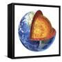Cross Section of Planet Earth Showing the Lower Mantle-null-Framed Stretched Canvas