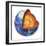 Cross Section of Planet Earth Showing the Lower Mantle-null-Framed Art Print