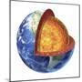 Cross Section of Planet Earth Showing the Lower Mantle-null-Mounted Art Print