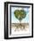 Cross Section of Soil Showing a Heart-Shaped Tree with its Roots as Text Lov-null-Framed Art Print