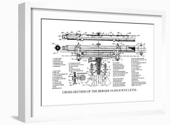 Cross-Section of the Berger 18 Inch Wye Level-null-Framed Art Print