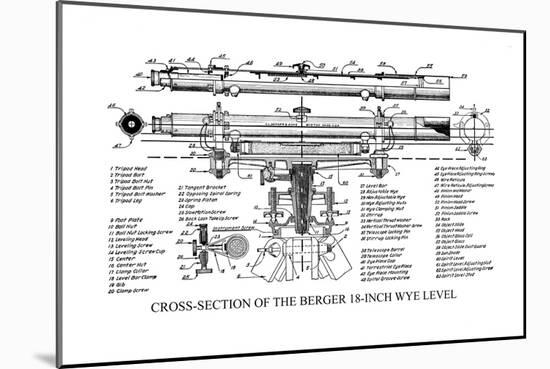 Cross-Section of the Berger 18 Inch Wye Level-null-Mounted Art Print